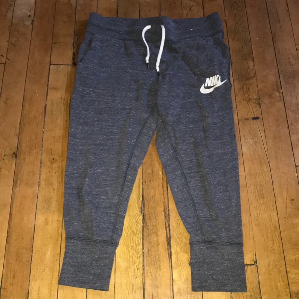 Nike Dark Blue Heather Jogger Pants with White Logo
